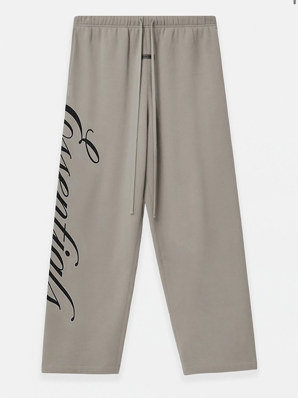 Fear of God Taupe Sweatpants with Black Script